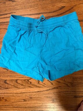 J. Crew Women's Athletic Drawstring Shorts in Teal Blue